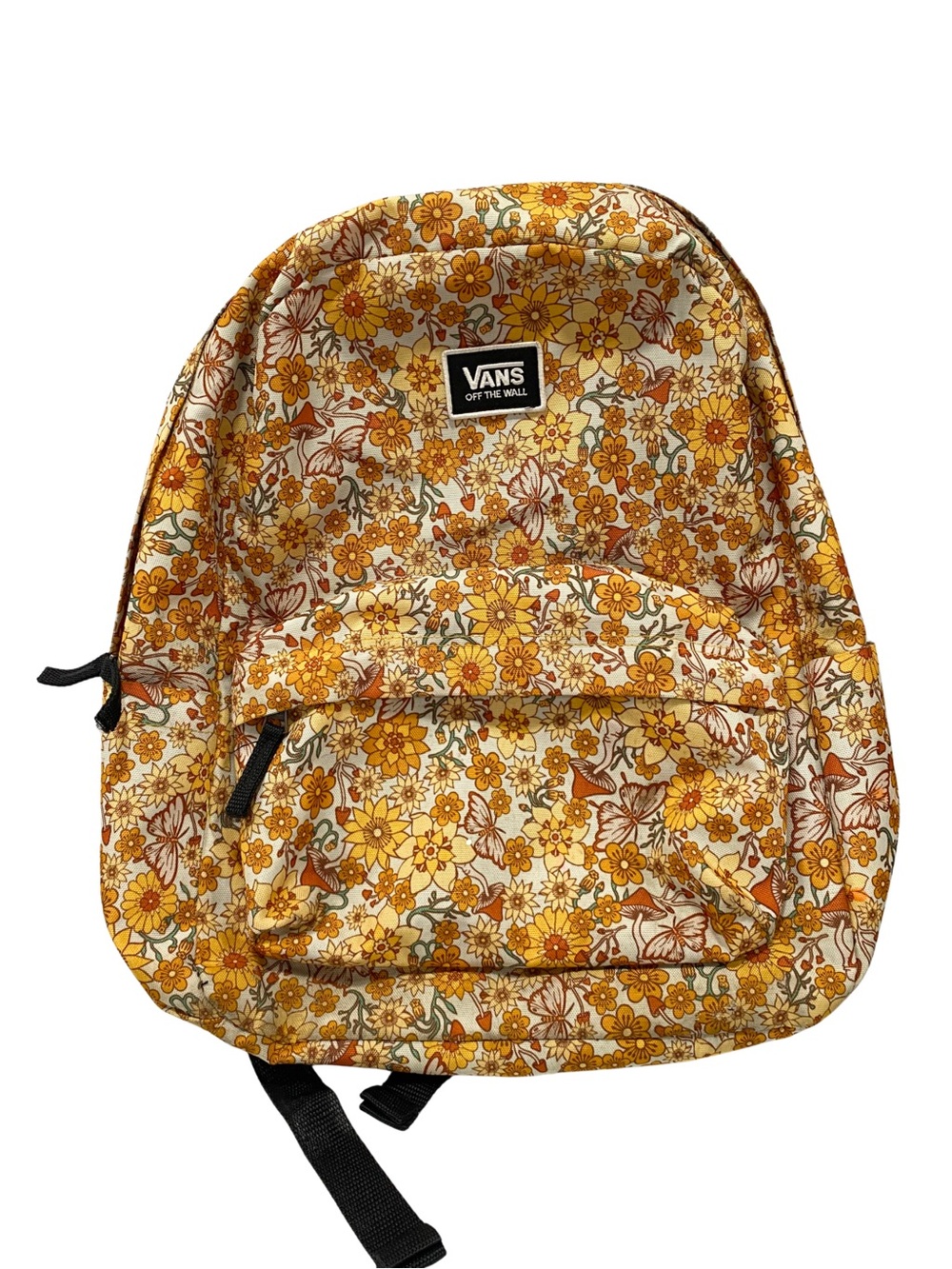 Vans Trippy Floral Old Skool H2O Backpack Yellow Retro Mushroom Laptop Bag
